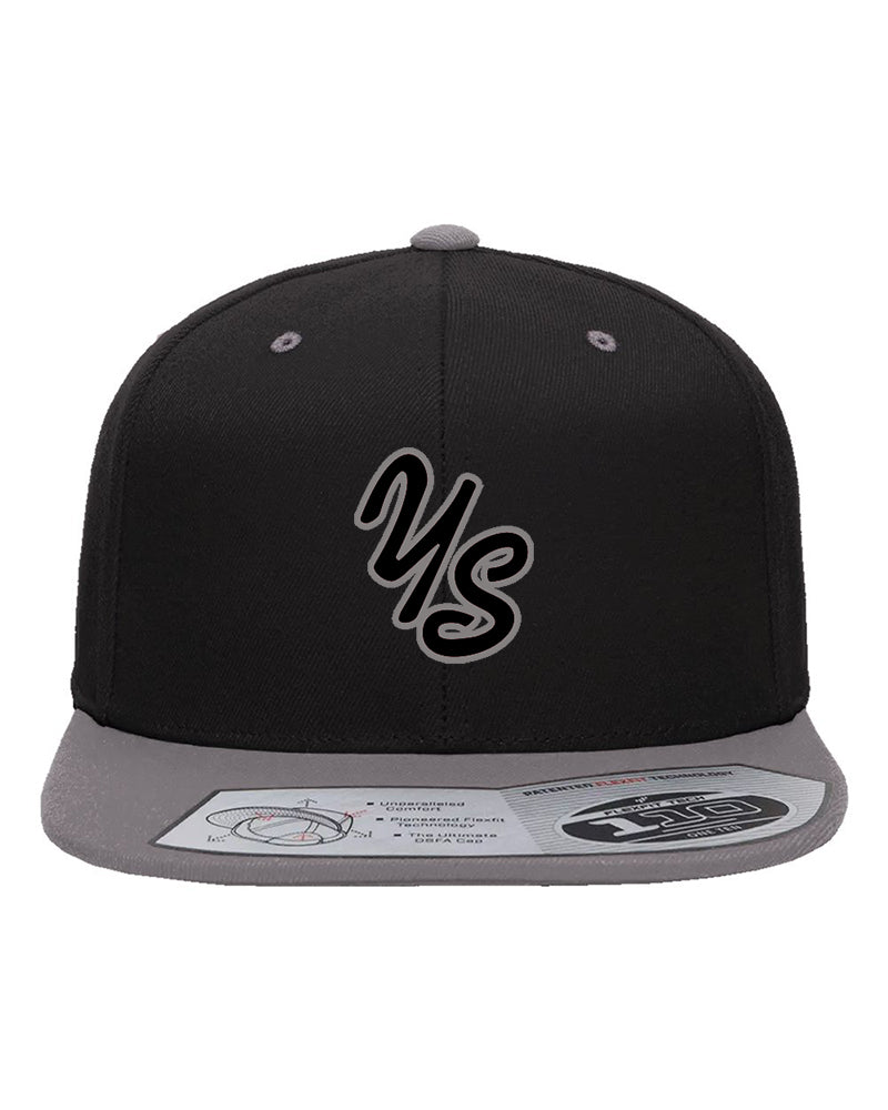 YardSharks Flat Bill Snapback Hat - Black/Gray