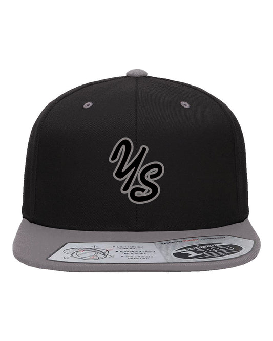 YardSharks Flat Bill Snapback Hat - Black/Gray